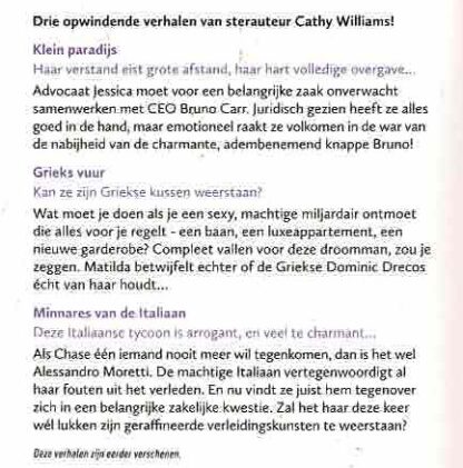 Bouquet Special 25: Klein paradijs ; Grieks vuur ; Minnares van de Italiaan / Cathy Williams - Afbeelding 2