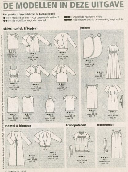Burda Style 7/2019 patroonbladen zitten vastgeniet - Afbeelding 2
