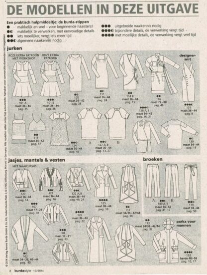 Burda Style 10/2014 patroonbladen zitten vastgeniet - Afbeelding 2
