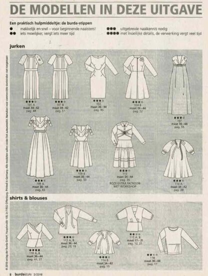 Burda Style 3/2018 patroonbladen zitten vastgeniet - Afbeelding 2