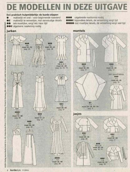 Burda Style 11/2014 patroonbladen zitten vastgeniet - Afbeelding 2