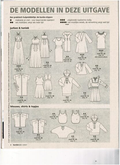 Burda Style 04/2017 patroonbladen zitten vastgeniet - Afbeelding 2
