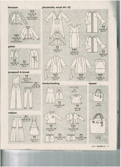 Burda Style 04/2017 patroonbladen zitten vastgeniet - Afbeelding 3