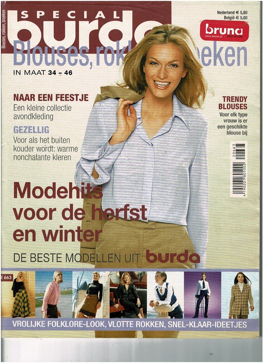 Burda Special blouses rokken broeken (E663) patroonbladen zitten er los in