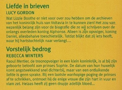 Bouquet 2370: LIefde in brieven / Lucy Gordon; Vorstelijk bedrog - Afbeelding 2
