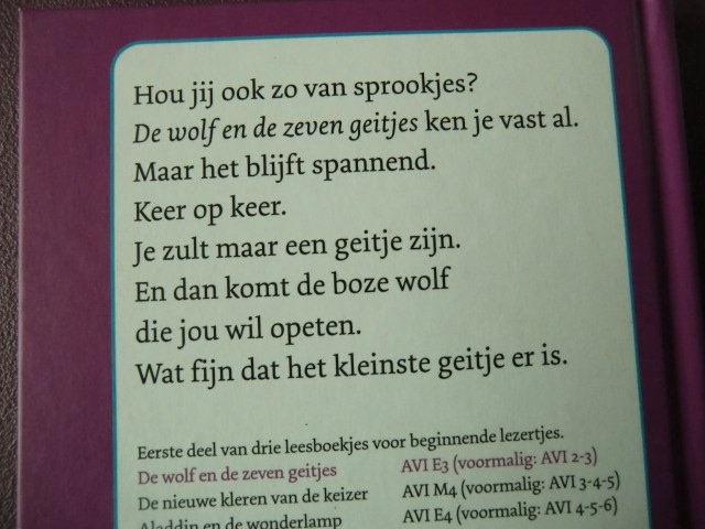 De wolf en de zeven geitjes / Annemarie Bon (AVI E3 ; harde kaft)