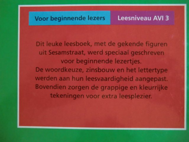 Welkom lieve baby (Sesamstraat) / AVI-3 ; hardcover