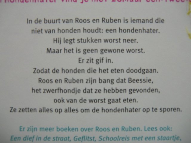 De hondenhater / Liesbeth van Binsbergen (AVI 6 ; harde kaft)