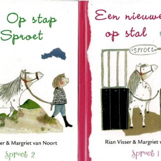 Een nieuwe pony op stal / Op stap met Sproet / Sproet rent de stad in / Een prijs voor Sproet / Rian Visser (Harde kaft ; AVI M4) Deze 4 boekjes horen bij elkaar